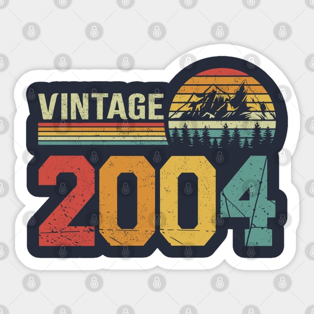Vintage 2004 20th Birthday Gift Idea - Classic Distressed Sticker by Cuteness Klub